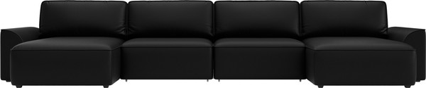 Изображение товара Диван П-образный Лига Диванов Лига-048 лонг / 128352 (экокожа черный)