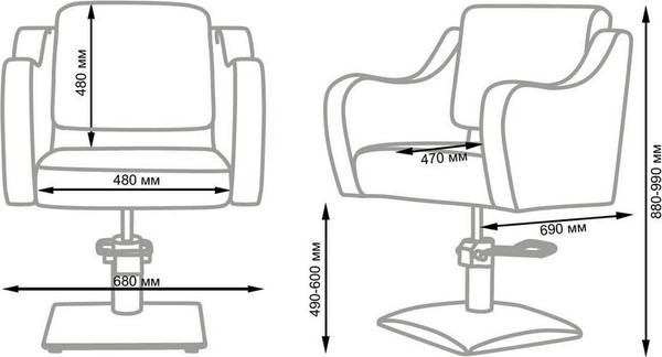 Изображение товара Кресло парикмахерское Элеганс МД-24 (черный)