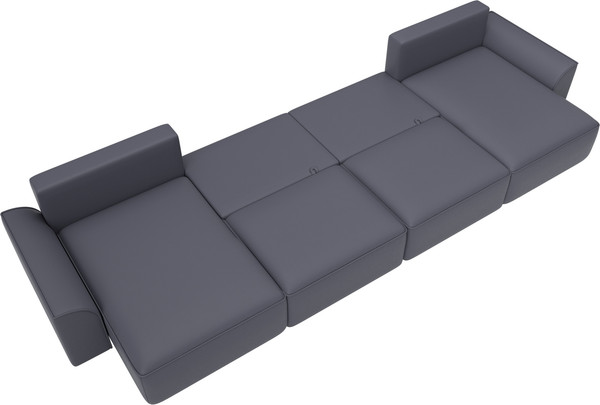 Изображение товара Диван П-образный Лига Диванов Лига-048 лонг / 128353 (экокожа серый)
