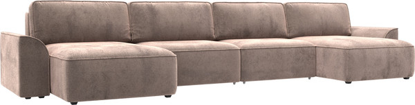 Изображение товара Диван П-образный Лига Диванов Лига-048 лонг / 128355 (велюр бежевый)