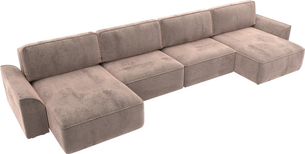 Изображение товара Диван П-образный Лига Диванов Лига-048 лонг / 128355 (велюр бежевый)