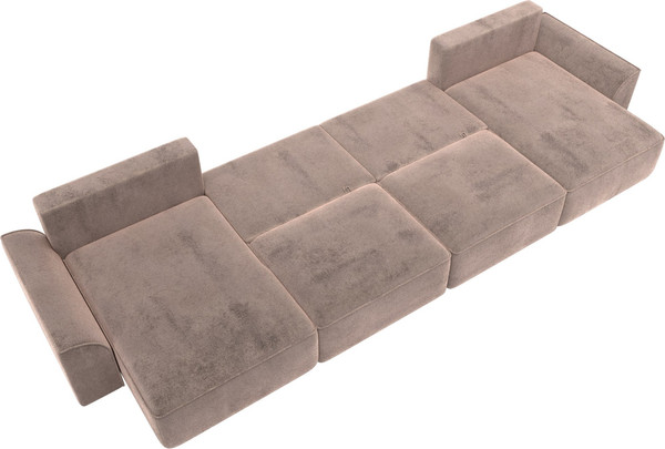 Изображение товара Диван П-образный Лига Диванов Лига-048 лонг / 128355 (велюр бежевый)