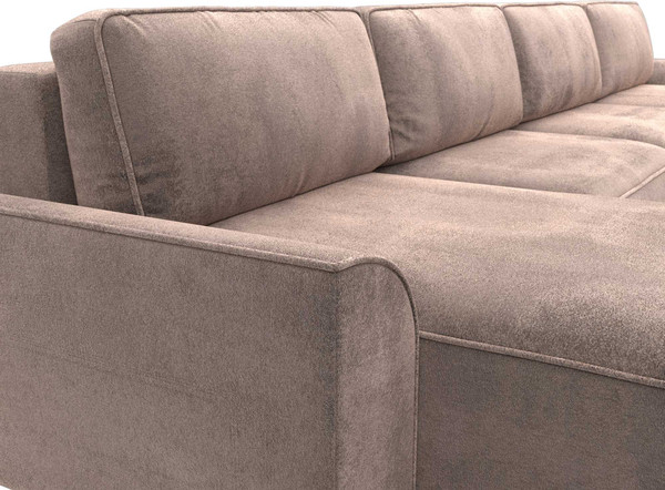 Изображение товара Диван П-образный Лига Диванов Лига-048 лонг / 128355 (велюр бежевый)