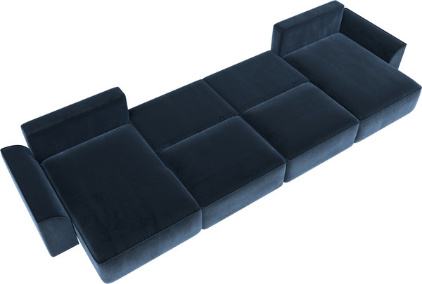 Изображение товара Диван П-образный Лига Диванов Лига-048 лонг / 128356 (велюр синий)