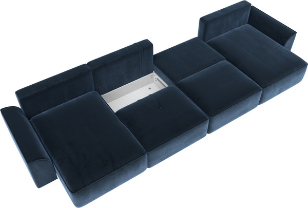 Изображение товара Диван П-образный Лига Диванов Лига-048 лонг / 128356 (велюр синий)