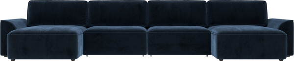 Изображение товара Диван П-образный Лига Диванов Лига-048 лонг / 128356 (велюр синий)