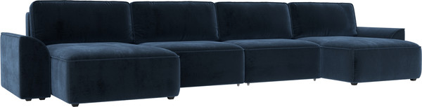 Изображение товара Диван П-образный Лига Диванов Лига-048 лонг / 128356 (велюр синий)
