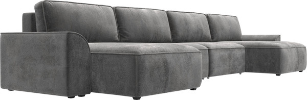 Изображение товара Диван П-образный Лига Диванов Лига-048 лонг / 128357 (велюр серый)