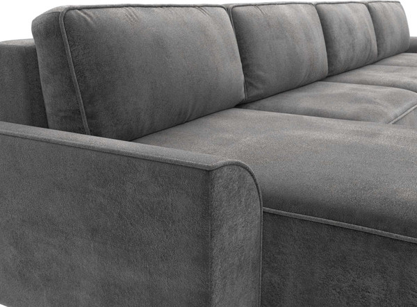 Изображение товара Диван П-образный Лига Диванов Лига-048 лонг / 128357 (велюр серый)