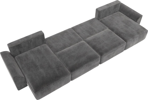 Изображение товара Диван П-образный Лига Диванов Лига-048 лонг / 128357 (велюр серый)