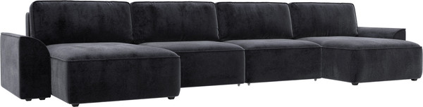 Изображение товара Диван П-образный Лига Диванов Лига-048 лонг / 128358 (велюр темно-серый)