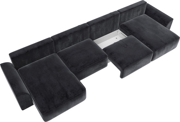 Изображение товара Диван П-образный Лига Диванов Лига-048 лонг / 128358 (велюр темно-серый)