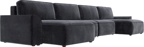 Изображение товара Диван П-образный Лига Диванов Лига-048 лонг / 128358 (велюр темно-серый)