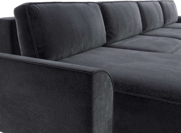 Изображение товара Диван П-образный Лига Диванов Лига-048 лонг / 128358 (велюр темно-серый)