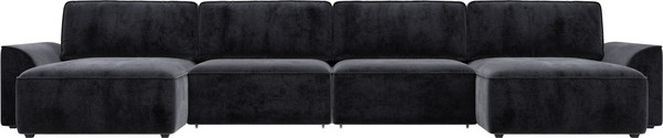 Изображение товара Диван П-образный Лига Диванов Лига-048 лонг / 128358 (велюр темно-серый)