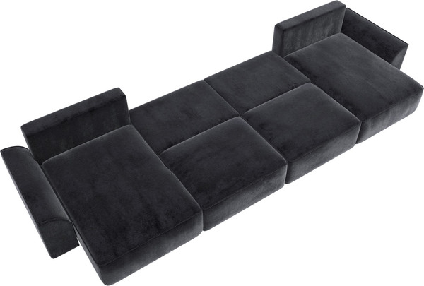 Изображение товара Диван П-образный Лига Диванов Лига-048 лонг / 128358 (велюр темно-серый)