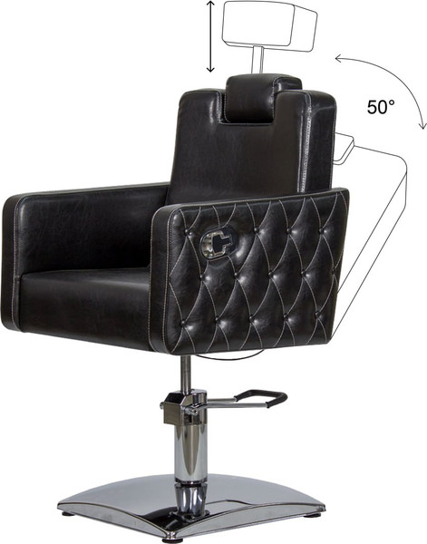 Изображение товара Кресло парикмахерское Элеганс МД - 166 (черный, регулировка спинки и подголовника)