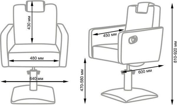 Изображение товара Кресло парикмахерское Элеганс МД - 166 (черный, регулировка спинки и подголовника)