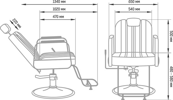 Изображение товара Кресло парикмахерское Элеганс МД-9247 (черный, с откидной спинкой)