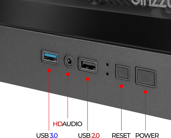 Изображение товара Корпус для компьютера Ginzzu CL402 (черный)