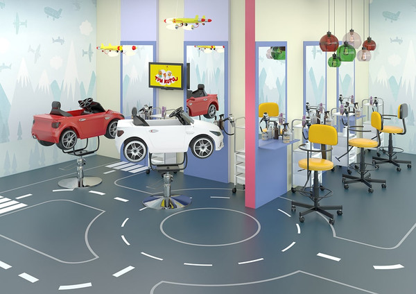 Изображение товара Кресло парикмахерское Элеганс Машинка детское (белый)