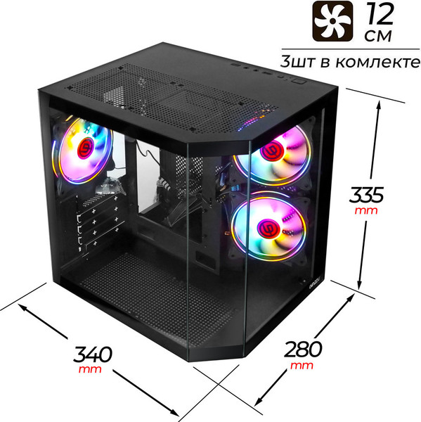 Изображение товара Корпус для компьютера Ginzzu V190 (черный)