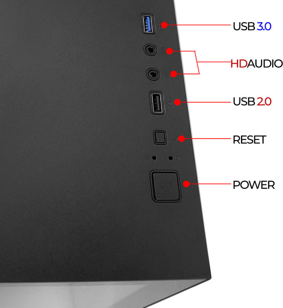 Изображение товара Корпус для компьютера Ginzzu V190 (черный)