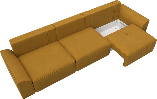 Изображение товара Диван Лига Диванов Лига-048 Лонг / 128244 (велюр желтый)