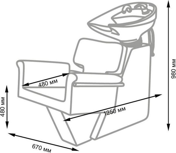 Изображение товара Мойка парикмахерская с креслом Элеганс МД-07