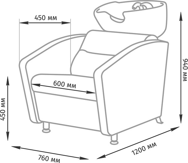 Изображение товара Мойка парикмахерская с креслом Элеганс Тера