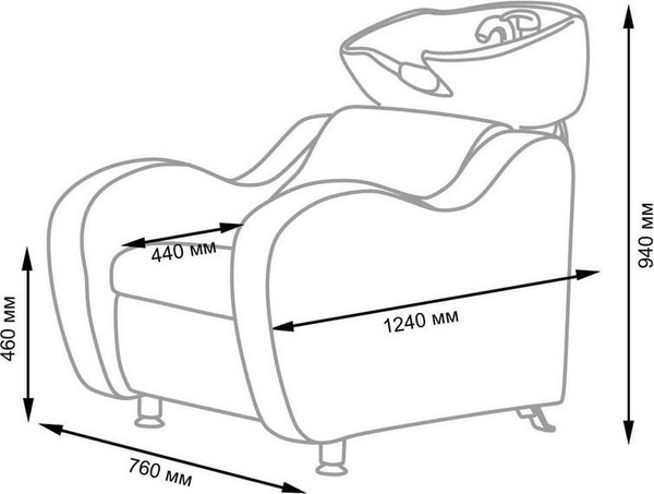 Изображение товара Мойка парикмахерская с креслом Элеганс МД-124