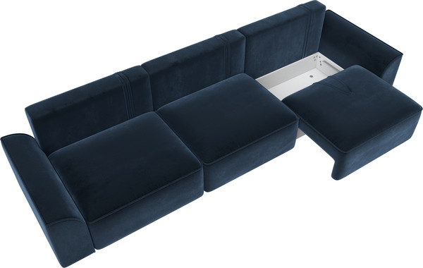 Изображение товара Диван Лига Диванов Лига-048 Лонг / 128256 (велюр синий)