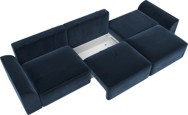 Изображение товара Диван Лига Диванов Лига-048 Лонг / 128256 (велюр синий)