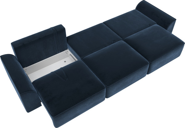Изображение товара Диван Лига Диванов Лига-048 Лонг / 128256 (велюр синий)