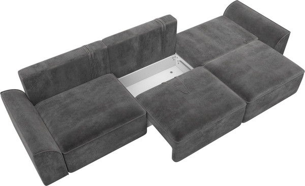 Изображение товара Диван Лига Диванов Лига-048 Лонг / 128257 (велюр серый)