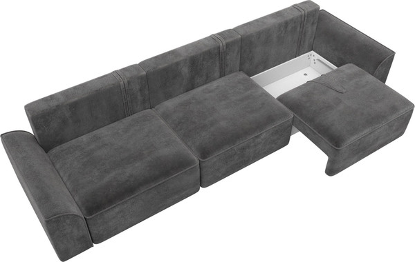 Изображение товара Диван Лига Диванов Лига-048 Лонг / 128257 (велюр серый)
