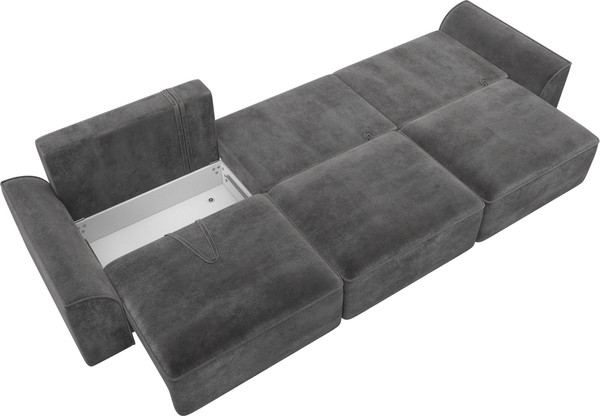 Изображение товара Диван Лига Диванов Лига-048 Лонг / 128257 (велюр серый)