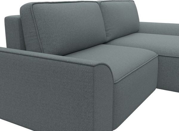 Изображение товара Диван угловой Лига Диванов Лига-048 НПБ универсальный / 128266 (рогожка амур серый)