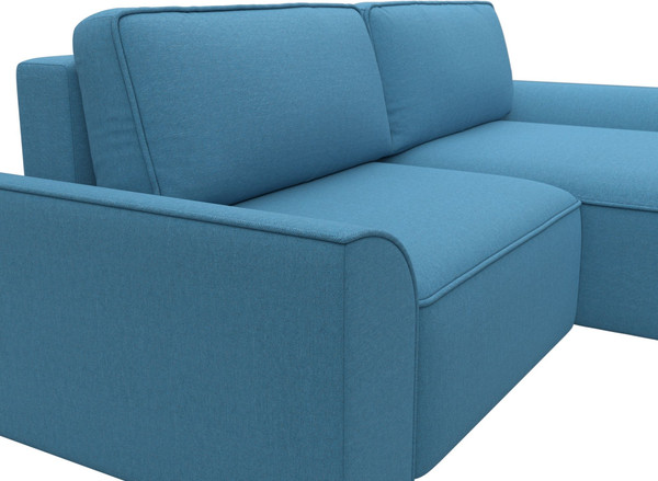 Изображение товара Диван угловой Лига Диванов Лига-048 НПБ универсальный / 128267 (рогожка амур голубой)