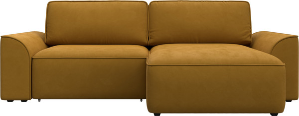 Изображение товара Диван угловой Лига Диванов Лига-048 универсальный / 128269 (велюр желтый)