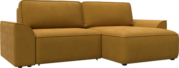 Изображение товара Диван угловой Лига Диванов Лига-048 универсальный / 128269 (велюр желтый)
