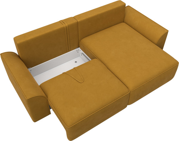 Изображение товара Диван угловой Лига Диванов Лига-048 универсальный / 128269 (велюр желтый)