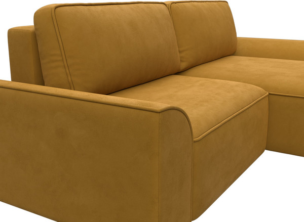 Изображение товара Диван угловой Лига Диванов Лига-048 универсальный / 128269 (велюр желтый)