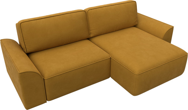 Изображение товара Диван угловой Лига Диванов Лига-048 универсальный / 128269 (велюр желтый)