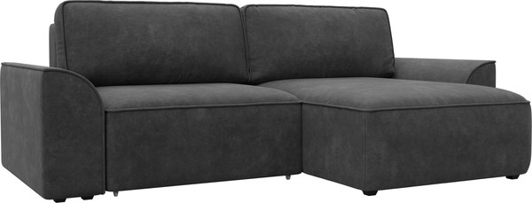 Изображение товара Диван угловой Лига Диванов Лига-048 универсальный / 128270 (велюр темно-серый)