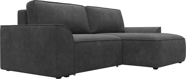 Изображение товара Диван угловой Лига Диванов Лига-048 универсальный / 128270 (велюр темно-серый)