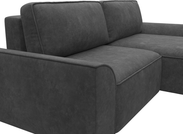 Изображение товара Диван угловой Лига Диванов Лига-048 универсальный / 128270 (велюр темно-серый)