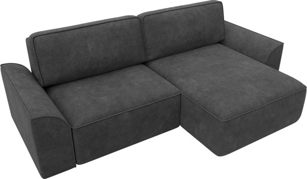 Изображение товара Диван угловой Лига Диванов Лига-048 универсальный / 128270 (велюр темно-серый)