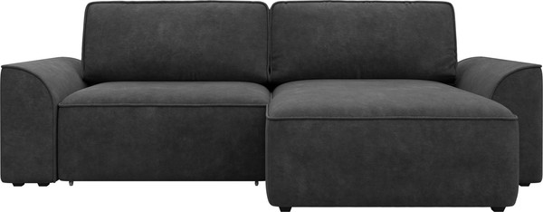 Изображение товара Диван угловой Лига Диванов Лига-048 универсальный / 128270 (велюр темно-серый)