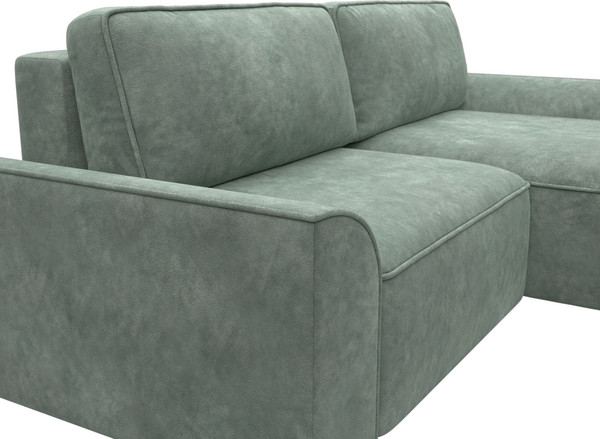 Изображение товара Диван угловой Лига Диванов Лига-048 универсальный / 128271 (велюр зеленый)